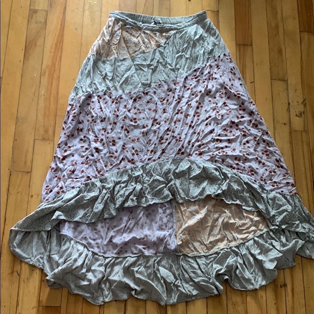 American Eagle Outfitters lined patchwork fairy maxi‎ high low skirt